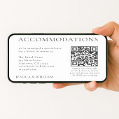 Minimalist Wedding Hotel Accommodation QR Code Karte