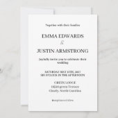 Minimalist Wedding Invitation Einladung (Rückseite)