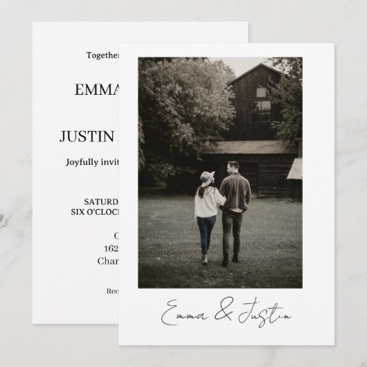 Minimalist Wedding Invitation Einladung (Vorne/Hinten)