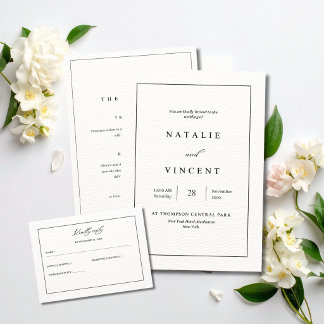 Minimalist Wedding Invitation Neutral Elegant Chic Einladung