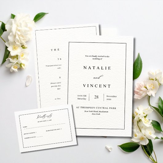 Minimalist Wedding Invitation Neutral Elegant Chic Einladung