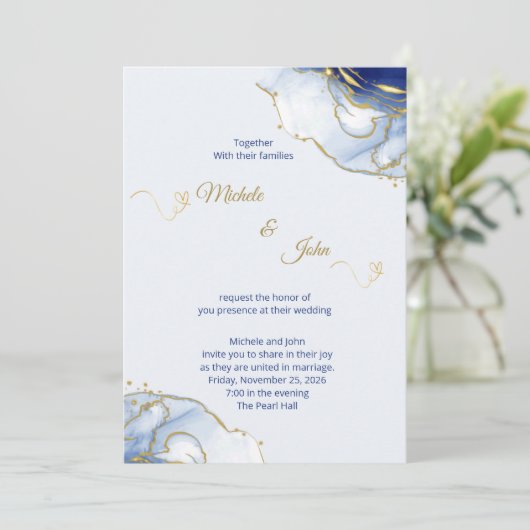 Minimalist Wedding Invitation Template Einladung (Stehend Vorderseite)