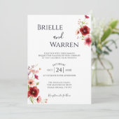 Minimalist Wedding Invitation Wild Flowers Einladung (Stehend Vorderseite)
