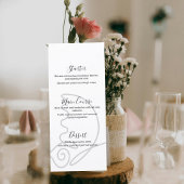 Minimalist Wedding Menu Card Menükarte