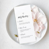 Minimalist Wedding Menu Card Menükarte