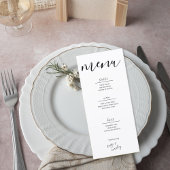 Minimalist Wedding Menu Sign Menükarte