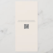 Minimalist Wedding Menu Soft Beige Menükarte (Rückseite)