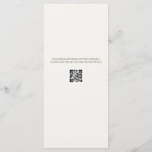 Minimalist Wedding Menu | Warm White Menükarte (Rückseite)