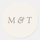Minimalist Wedding Monogram Envelope Seal Sticker (Vorderseite)
