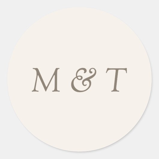 Minimalist Wedding Monogram Envelope Seal Sticker (Vorderseite)