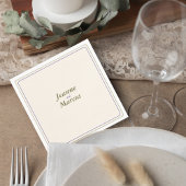 Minimalist Wedding Napkin with Names Serviette