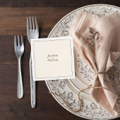 Minimalist Wedding Napkin with Names Serviette