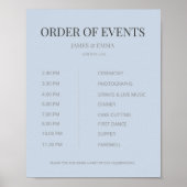 Minimalist Wedding Order of Events Dusky Blue Poster (Vorne)