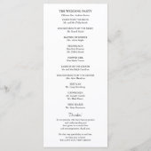 Minimalist Wedding Order of Service Program Programm (Rückseite)