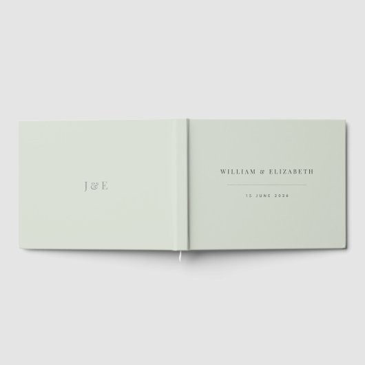 Minimalist Wedding | Pale Sage Gästebuch (Voll)