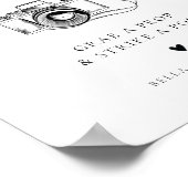 Minimalist Wedding Photo Guest Book Sign Poster (Ecke)