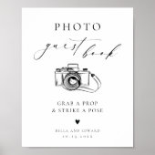 Minimalist Wedding Photo Guest Book Sign Poster (Vorne)