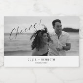 Minimalist Wedding Photograph Sparkling Wine Label Schaumweinetikett (Einzelnes Label)