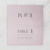 Minimalist Wedding Place Cards | Dusky Rose Platzkarte (Außenseite Aufgefaltet)