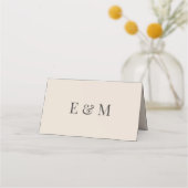Minimalist Wedding Place Cards Soft Latte Platzkarte (Rückseite)