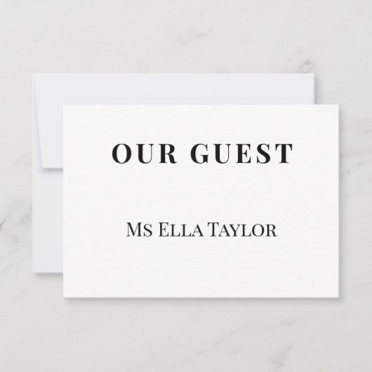 Minimalist Wedding Place Name Card | Table Seating (Vorderseite)