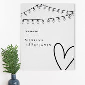 Minimalist Wedding Poster with String Lights