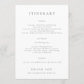 Minimalist Wedding Program Card with Monogram Dankeskarte (Rückseite)