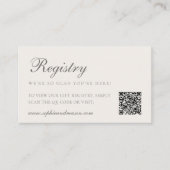 Minimalist Wedding Registry Card with QR Code Begleitkarte (Vorderseite)