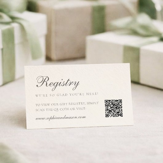 Minimalist Wedding Registry Card with QR Code Begleitkarte