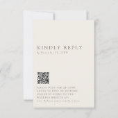 Minimalist Wedding Reply Online QR Code Taupe RSVP Karte (Vorderseite)