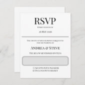 Minimalist Wedding RSVP Card | Editable Template (Vorne/Hinten)