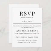 Minimalist Wedding RSVP Card | Elegant Classic (Vorne/Hinten)