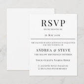 Minimalist Wedding RSVP Card | Elegant Classic Karte (Vorne/Hinten)