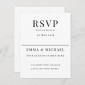 Minimalist Wedding RSVP Card | Elegant Editable (Vorne/Hinten)