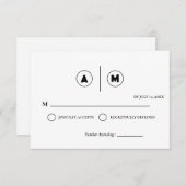 Minimalist Wedding RSVP Card | Simple Black &White Einladung (Vorne/Hinten)