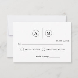 Minimalist Wedding RSVP Card | Simple Black &White Einladung