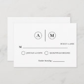 Minimalist Wedding RSVP Card | Simple Black &White Einladung (Vorne/Hinten)
