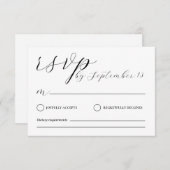 Minimalist Wedding RSVP Card | Simple Black &White Einladung (Vorne/Hinten)