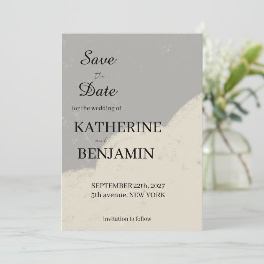 Minimalist Wedding Save The Date (Stehend Vorderseite)