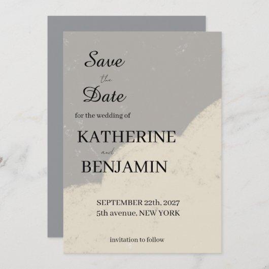 Minimalist Wedding Save The Date (Vorne/Hinten)