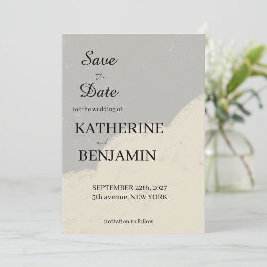 Minimalist Wedding Save The Date (Stehend Vorderseite)