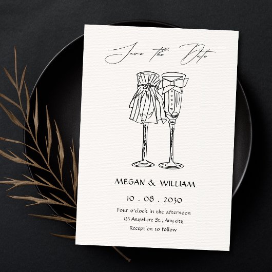 Minimalist wedding save the date