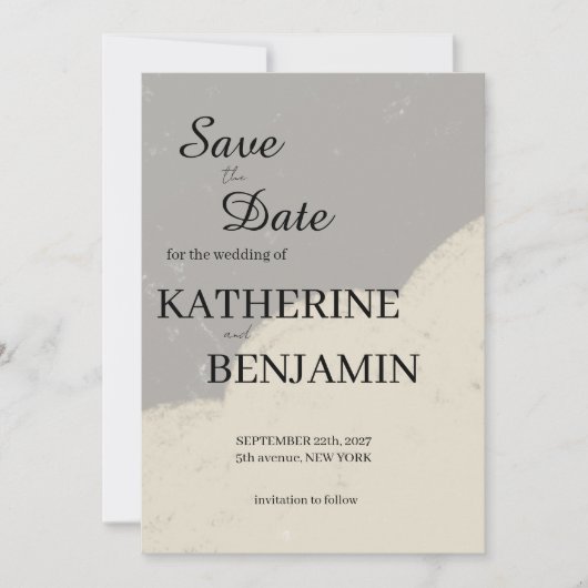 Minimalist Wedding Save The Date (Vorderseite)