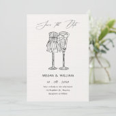 Minimalist wedding save the date (Stehend Vorderseite)