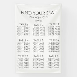Minimalist Wedding Seating Chart | Custom Modern  Banner