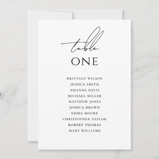 Minimalist Wedding Seating Chart | Elegant Simple  Einladung (Vorderseite)