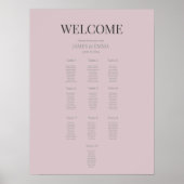 Minimalist Wedding Seating Plan (10) Dusky Rose Poster (Vorne)