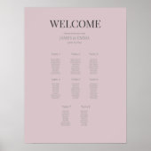 Minimalist Wedding Seating Plan (8) Dusky Rose Poster (Vorne)