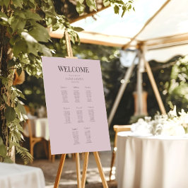 Minimalist Wedding Seating Plan (8) Dusky Rose Poster
