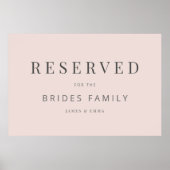 Minimalist Wedding Sign Warm Blush Poster (Vorne)